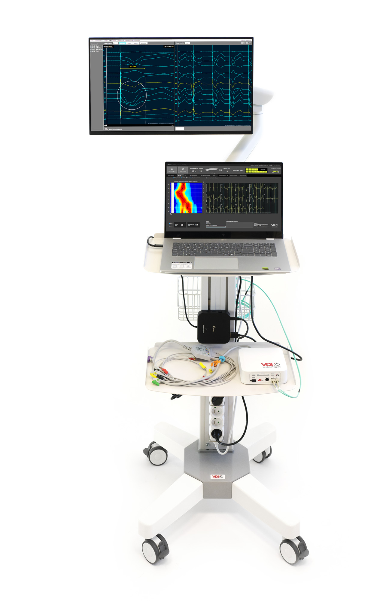 VDI Cart dual-screen laptop system